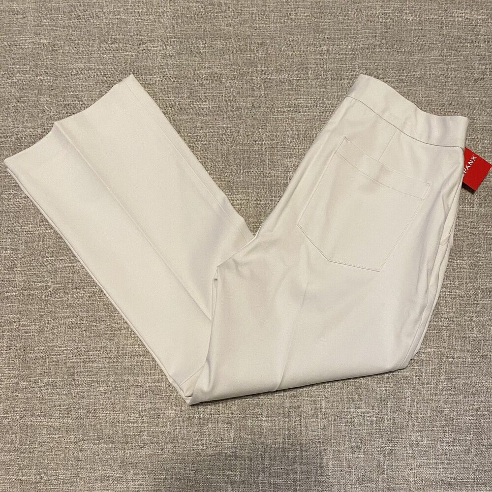 Spanx Womens Pants Large Classic White Kick Flare Pants Pull On Resortwear